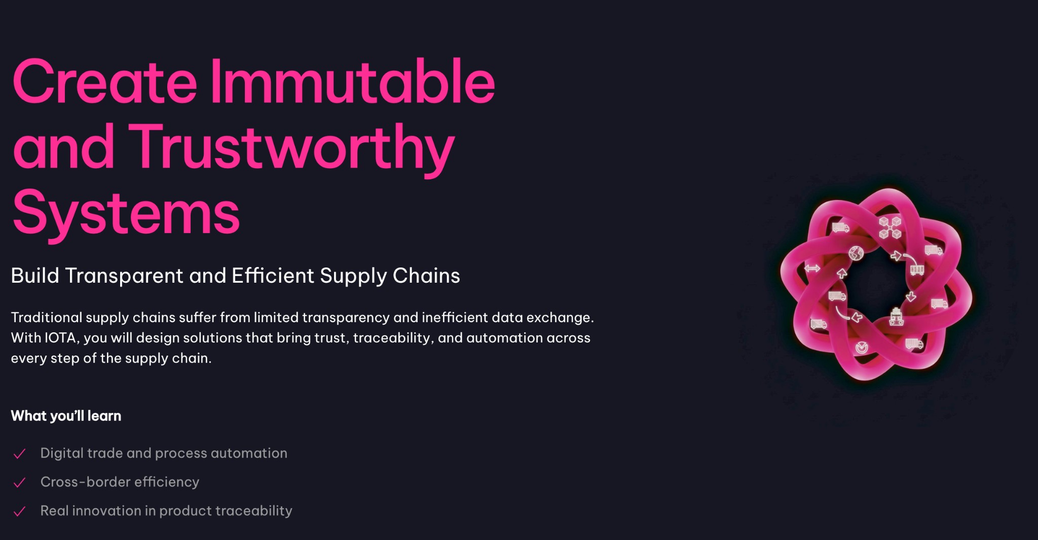 Supply chain: trust, traceability and automation with IOTA